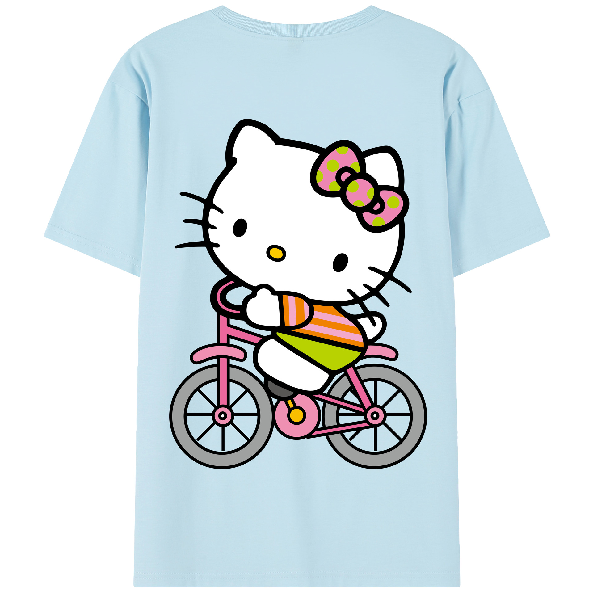 （画像用） Hello Kitty ハローキティ 綿100％半袖Tシャツ（背面プリント）